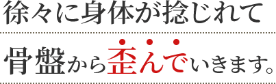 徐々に身体が捻じれて骨盤から歪んでいきます。