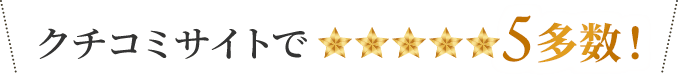クチコミサイトで5多数!